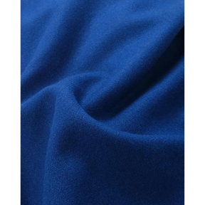 Close-up of blue varsity jacket fabric